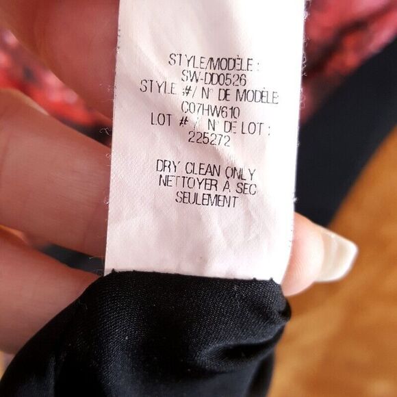 HELMUT LANG Womens Dress Size 0 Black Red Sheath Color Block MIDNIGHT FLORAL - Picture 5 of 9